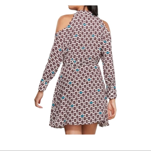 NWT maje printed sateen dress button down shoulder cut out dress size 1 small - Picture 2 of 9